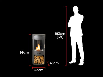 oko s7 bio ethanol cylinder stove view