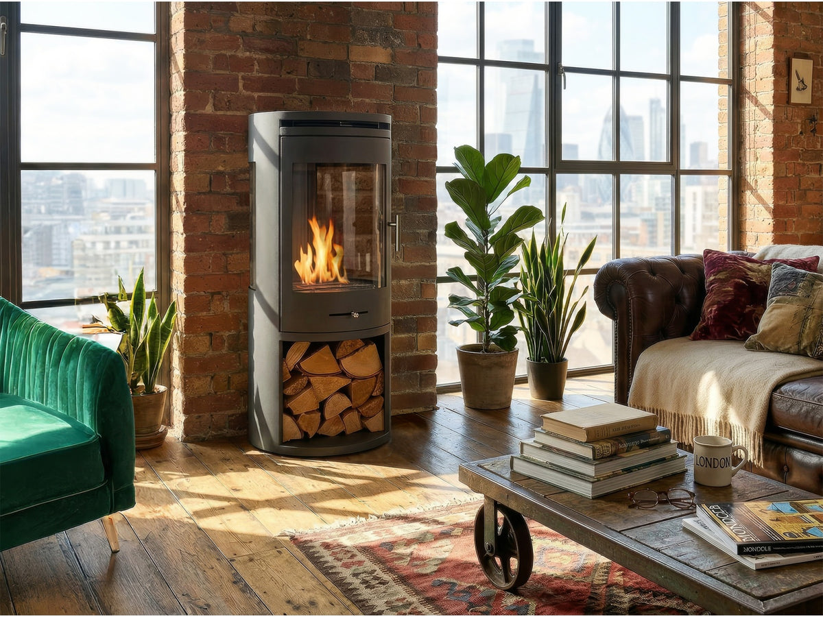 oko s7 bio ethanol cylinder stove view