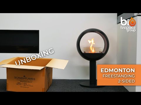 ScandiFlames Edmonton 2-Sided Freestanding Bioethanol Fireplace product video