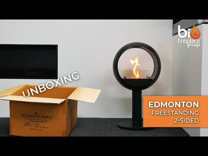 ScandiFlames Edmonton 2-Sided Freestanding Bioethanol Fireplace product video