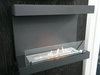 ScandiFlames Dakota Black 3-Sided Wall-Mounted Bioethanol Fireplace detail view