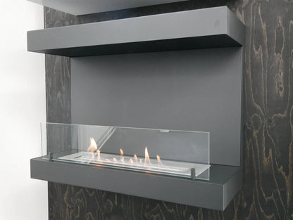 ScandiFlames Dakota Black 3-Sided Wall-Mounted Bioethanol Fireplace detail view